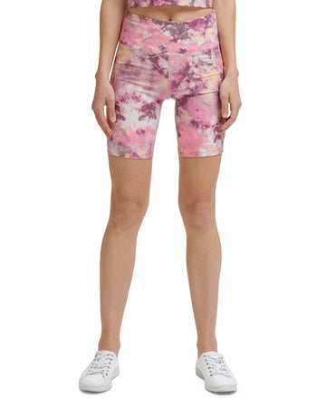 Calvin Klein Performance Printed High-Waist Bike Shorts Pink Size XS MSRP $40