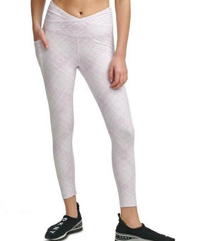 DKNY Crossover-Front Tie-Dyed Leggings Pink Size XS MSRP $60