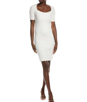 BOSS womens Hugo Fesco Knee Length Sweaterdress Size XS White MSRP $178