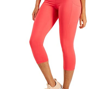 Ideology womens High-Rise Side-Pocket Cropped Legging Pink Flamenco Pink, Size S