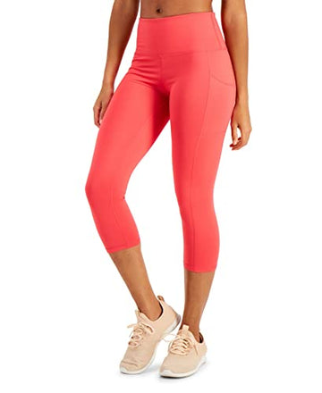 Ideology womens High-Rise Side-Pocket Cropped Legging Pink Flamenco Pink, Size S