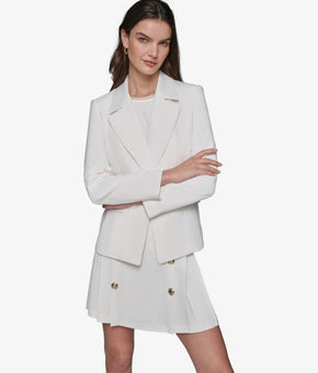 KARL LAGERFELD PARIS Notched-Lapel Single-Button Blazer ONLY White Size 4 $169