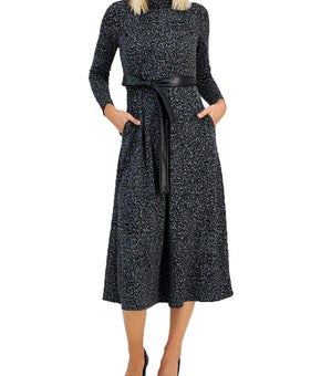 Anne Klein Womens Animal Print Maxi Dress Gray Size S MSRP $139
