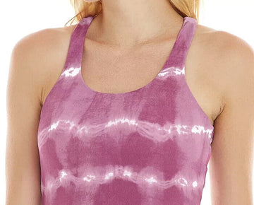 K-deer Women's Tie-Dyed Crisscross-Back Top Pink Size L MSRP $58