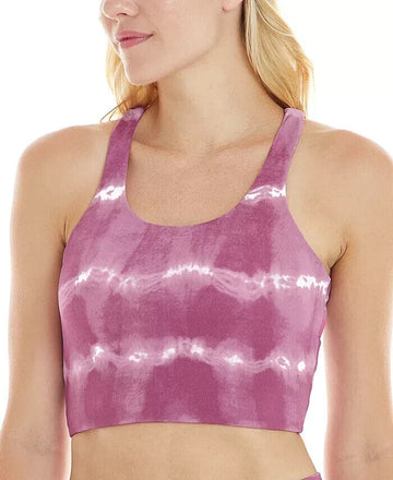 K-deer Women's Tie-Dyed Crisscross-Back Top Pink Size L MSRP $58