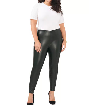 Vince Camuto Womens Black PU Faux Leather Skinny Jeggings Pants Size 1X MSRP $89