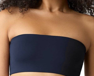 GapBody Women Super Stretch Unlined Bandeau Bralette GPW01354 Navy Size M $35