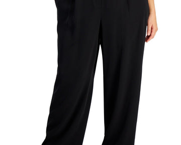 Kasper Plus Size Pull-On Wide-Leg Pants Black Size 1X MSRP $99