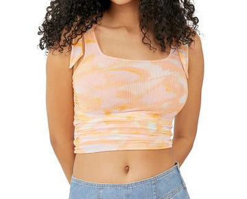 Free People Printed Avenue Tank Top In Ivory Combo Size M