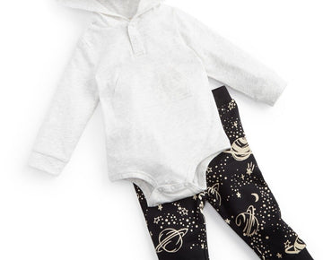 First Impressions Baby Boys 2-Pc Hooded Bodysuit Grey Size 0-3 months