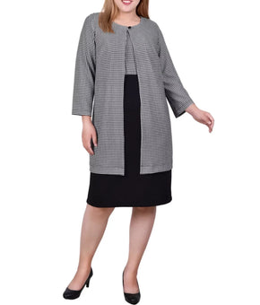 NY Collection Plus Size 14W Two Piece Dress Set Black White Size 14W MSRP $62