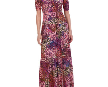 Vince Camuto Women's V-Neck Front-Shirred Maxi Dress Pink Size 2 SALE $168