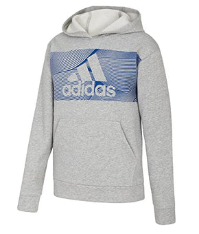 adidas Boy's Cotton Event21 Hooded Pullover (Big Kids) Grey Size S (8 Big Kids)