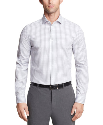 Calvin Klein Men Regular fit Dress Shirt XL 17.5 in 34-35 Grey Plaid