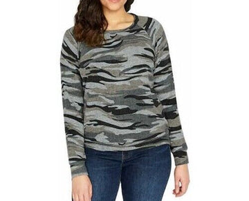 Buffalo David Bitton womens Crew Neck Shirt Top Army Green Size S
