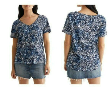 Lucky Brand Women's Classic V-Neck T-shirt womens blue Size XS MSRP $40