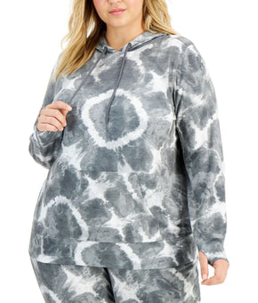 ID Ideology Women's Tie Dyed Hoodie Gray Size 1X