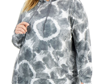 ID Ideology Women's Tie Dyed Hoodie Gray Size 1X