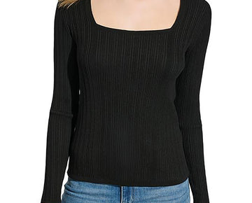 Calvin Klein Womens Knit Ribbed Pullover Sweater Black Size S