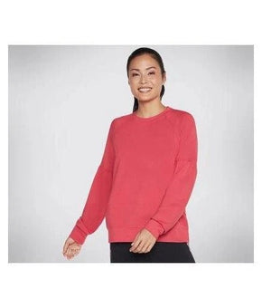 Skechers Sweatshirt Womens Size L Pink Skechluxe Restful Crew Lounge Pullover