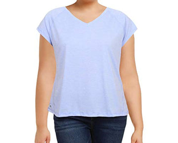Ideology Womens Moisture Wicking Heathered T-Shirt Blue XL