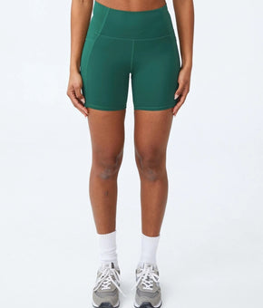 Cotton On Body Biker Shorts Womens Size XS Green Ultimate Booty Pocket Yoga Gym