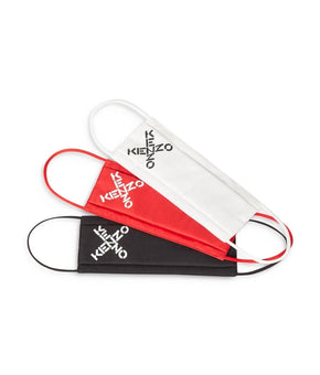 Kenzo Mens Pack of 3 Cotton Face Mask Multi O/S Black Red White $70