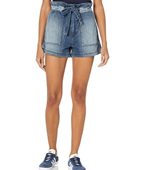 Hudson Jeans Women's Belted Cinched Waist Jean Short, Heatwave, Blue Size 28