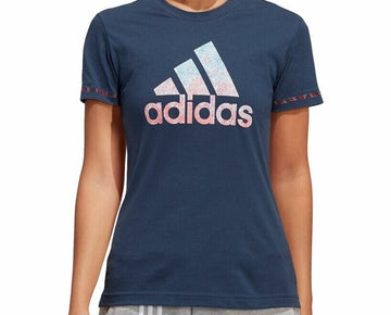 adidas Women's Badge of Sport Cotton Logo T-Shirt Blue Navy Size XS MSRP $25