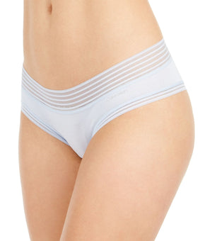 Calvin Klein Womens Striped Waist Hipster Panty Underwear Size M Blue