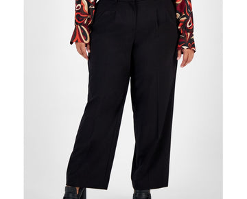 Bar III Womens Mid Rise Office Dress Pants Black Plus Size 14W MSRP $79