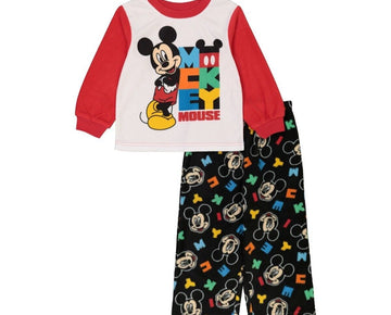 Mickey Mouse Baby Boys Pajama Set, 2 Pieces Black Red Size 12M