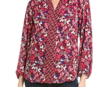 Jones New York womens Raglan Blouse, Size XS, Red MSRP $70
