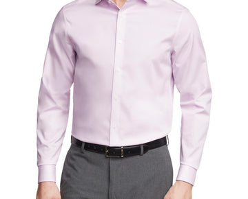 Calvin Klein Steel Plus Modern Pin Cord Dress Shirt Pink Size 15.5x32/33 MSRP$85