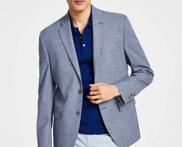 RALPH LAUREN Men UltraFlex Stretch Blue Mini Check Sport Coat Size 38R $295