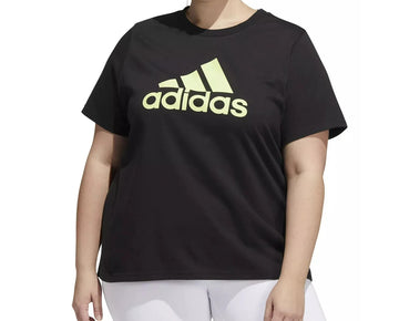 Adidas Women Cotton Logo T-Shirt Black Size 2X