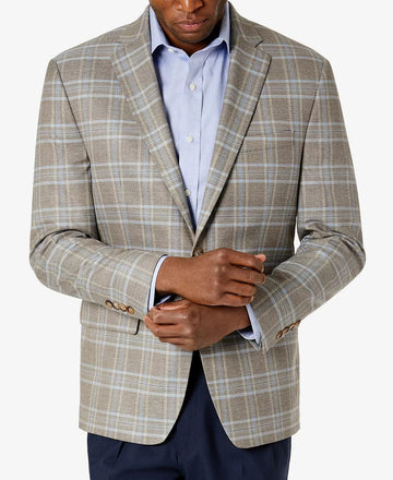 LAUREN RALPH LAUREN Men's UltraFlex Plaid Blazer Brown Size 42L MSRP $295