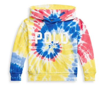 Ralph Lauren Baby Girl's Spa Terry Tie Dye Hoodie Blue, Yellow Size 2T MSRP $65