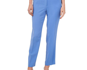 CeCe Women Wear to Work Cropped Pants with Wide Waistband BLUE Size 12 MSRP $79