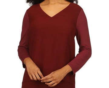 Michael Michael Kors Women's Layered-Look Tunic Top Merlot Red Size XS MSRP $68