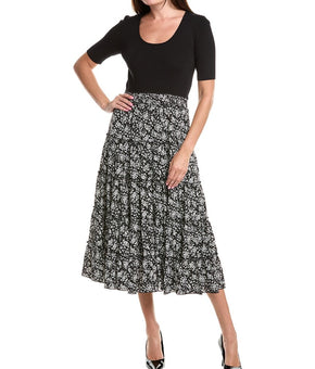 T Tahari womens Elbow Maxi Dress, s, Black