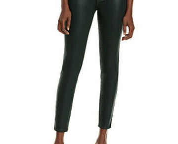 PAIGE Hoxton Ankle Jeans Wild Clover Luxe Coating Dark Green Size 25 MSRP $219