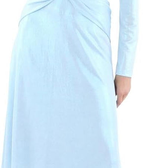 Lauren Ralph Lauren Women's Long-Sleeve Foiled Jersey Dress (Size 8, Light Blue)