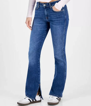 7 For All Mankind Womens Kimmie High-Rise Bootc Fawn Blue Size 25 MSRP $168