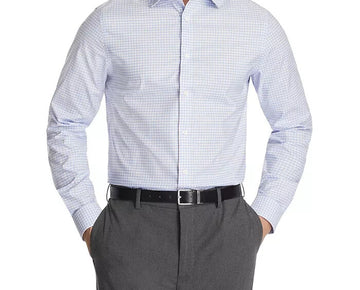 Michael Kors Mens Regular Fit Dress Shirt Blue 18 X 34/35 MSRP $90