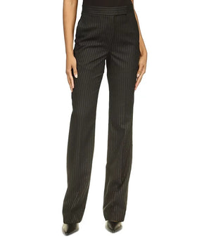 Michael Kors Women's Pinstriped Boot-Cut Trousers Black Pants Size 8 MSRP $155