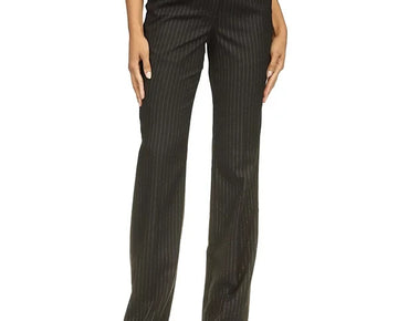 Michael Kors Women's Pinstriped Boot-Cut Trousers Black Pants Size 8 MSRP $155