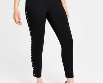 Bar III Petite Size PXXS Side-Studded Stretch Leggings Black