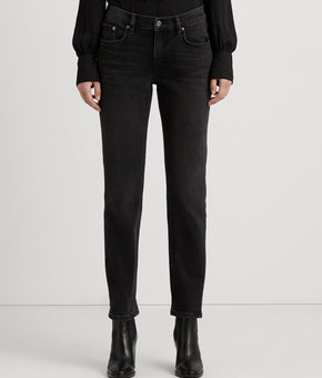 Lauren Ralph Lauren Women's Relaxed Tapered Ankle Jeans Black Size 12 MSRP $125
