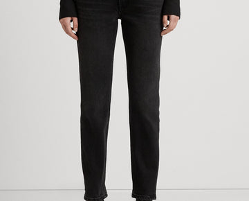 Lauren Ralph Lauren Women's Relaxed Tapered Ankle Jeans Black Size 12 MSRP $125